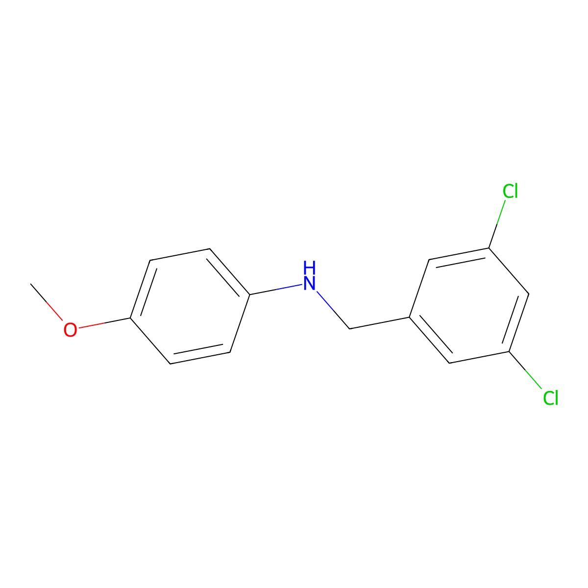 N-(3,5-Dichlorobenzyl)-4-methoxyaniline molecular structure, CAS 1040688-21-8