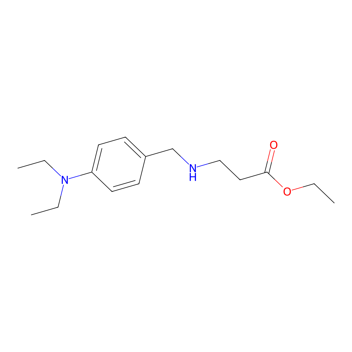 Ethyl 3-{[4-(diethylamino)benzyl]amino}propanoate molecular structure, CAS 1040688-26-3