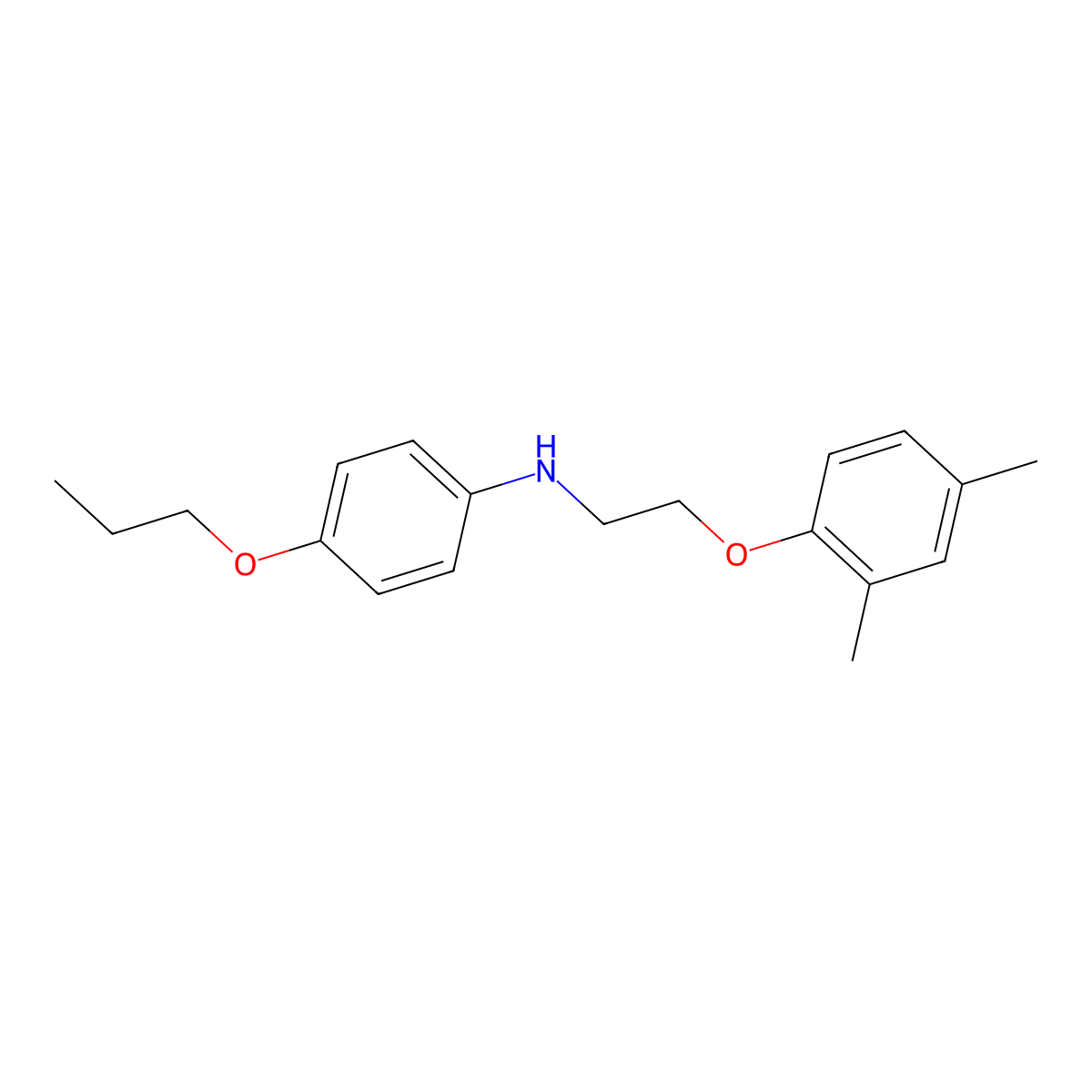 N-[2-(2,4-Dimethylphenoxy)ethyl]-4-propoxyaniline molecular structure, CAS 1040688-46-7