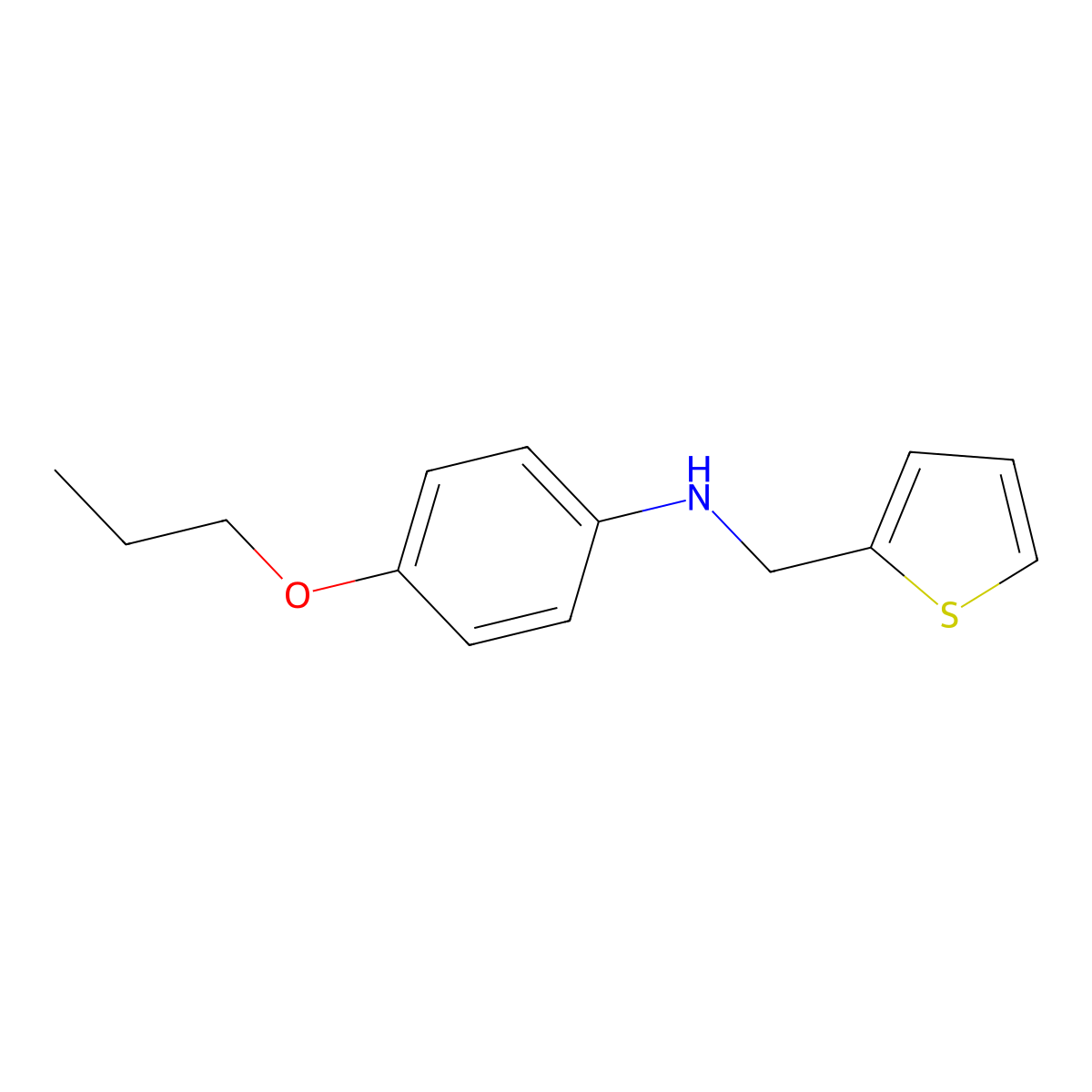 4-Propoxy-N-(2-thienylmethyl)aniline molecular structure, CAS 1040688-52-5