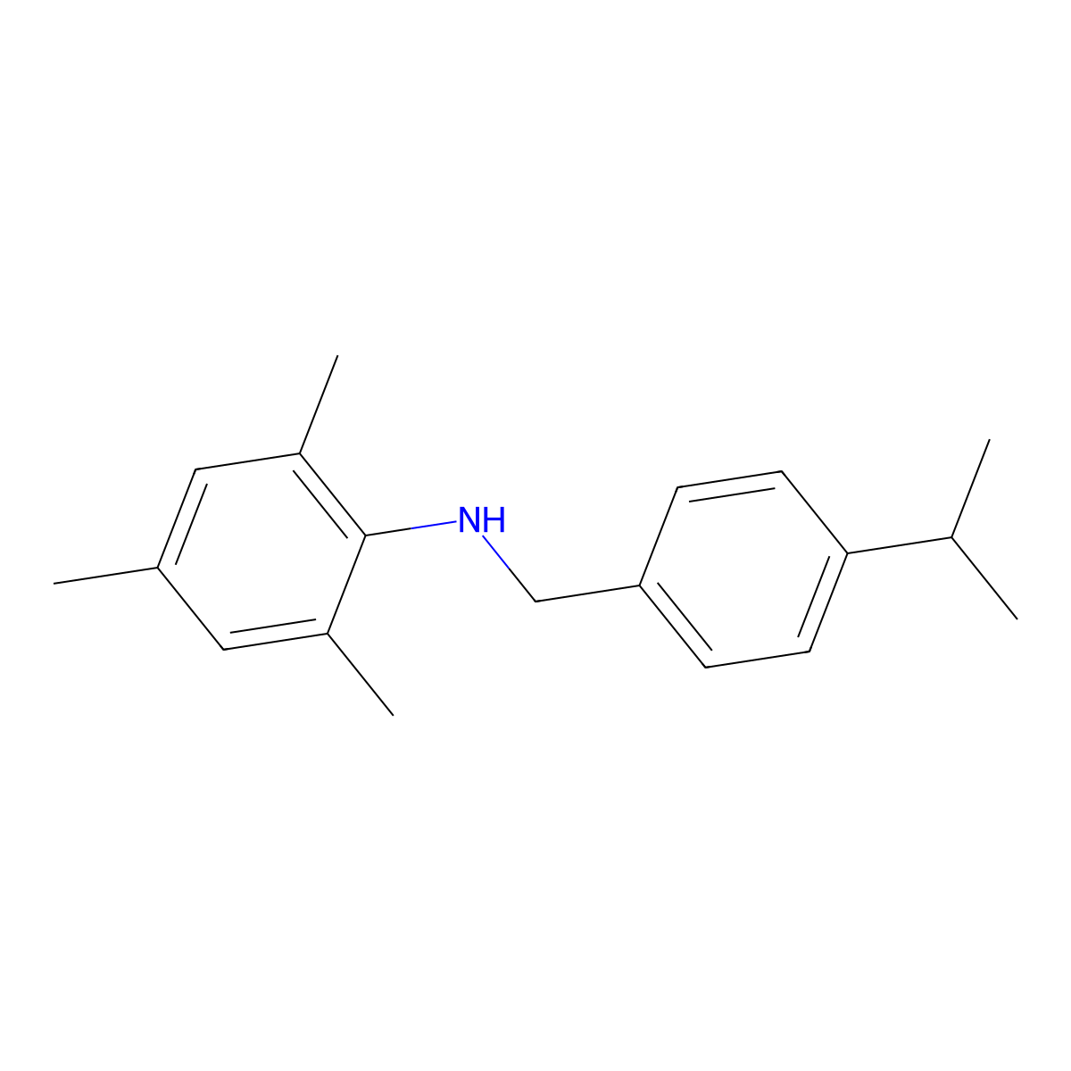 N-(4-Isopropylbenzyl)-2,4,6-trimethylaniline molecular structure, CAS 1040688-61-6