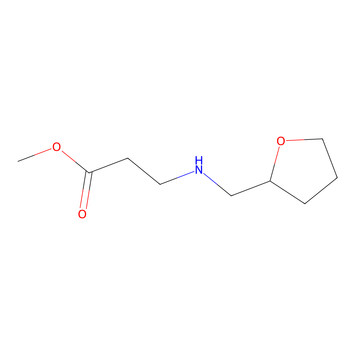Methyl 3-{[(oxolan-2-yl)methyl]amino}propanoate molecular structure, CAS 1040688-74-1