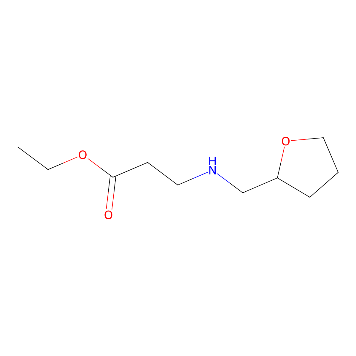 Ethyl 3-[(oxolan-2-ylmethyl)amino]propanoate molecular structure, CAS 1040688-81-0
