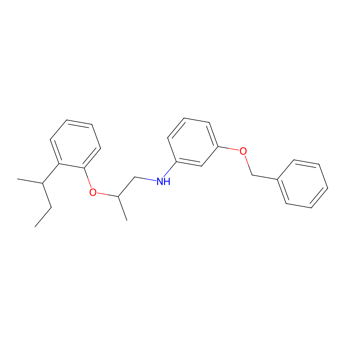 3-(Benzyloxy)-N-{2-[2-(sec-butyl)phenoxy]-propyl}aniline molecular structure, CAS 1040688-93-4
