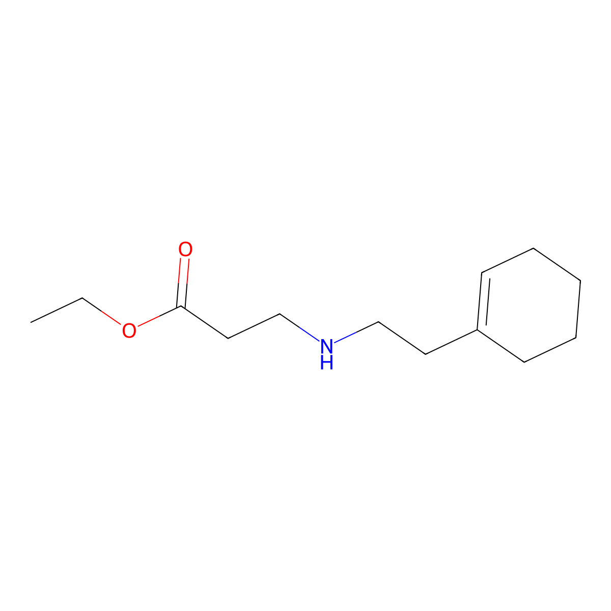 Ethyl 3-{[2-(1-cyclohexen-1-YL)ethyl]-amino}propanoate molecular structure, CAS 1040689-09-5