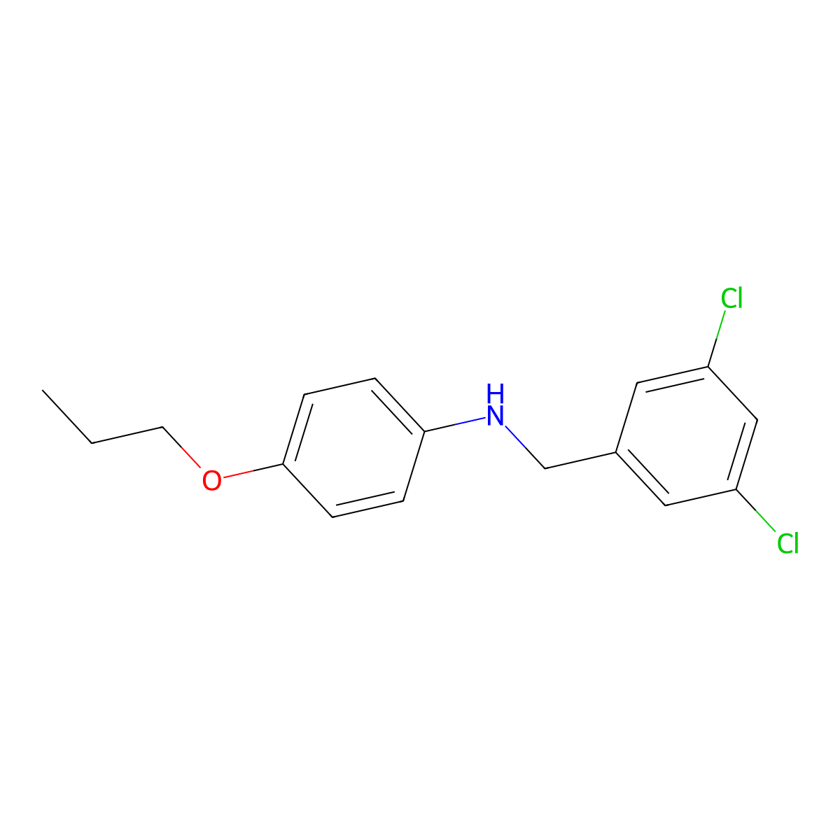 N-(3,5-Dichlorobenzyl)-4-propoxyaniline molecular structure, CAS 1040689-13-1