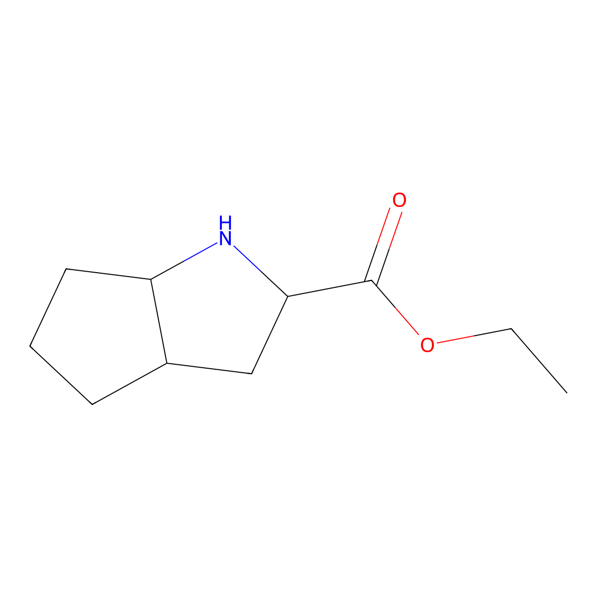 Ethyl octahydrocyclopenta[B]pyrrole-2-carboxylate hcl molecular structure, CAS 104069-55-8