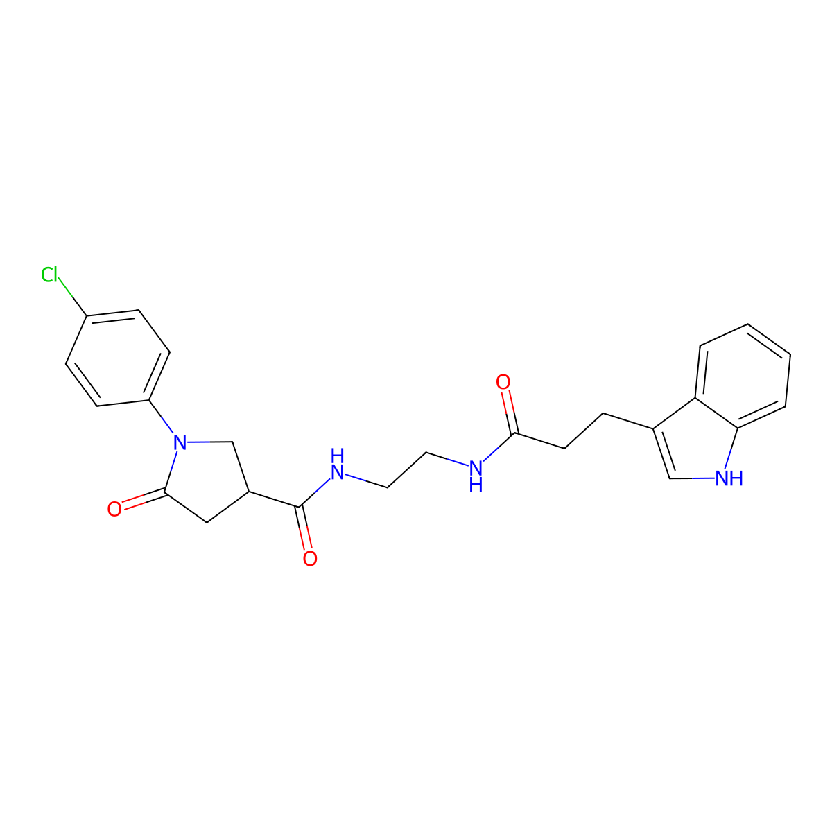 1-(4-chlorophenyl)-N-(2-{[3-(1H-indol-3-yl)propanoyl]amino}ethyl)-5-oxopyrrolidine-3-carboxamide molecular structure, CAS 1040690-18-3