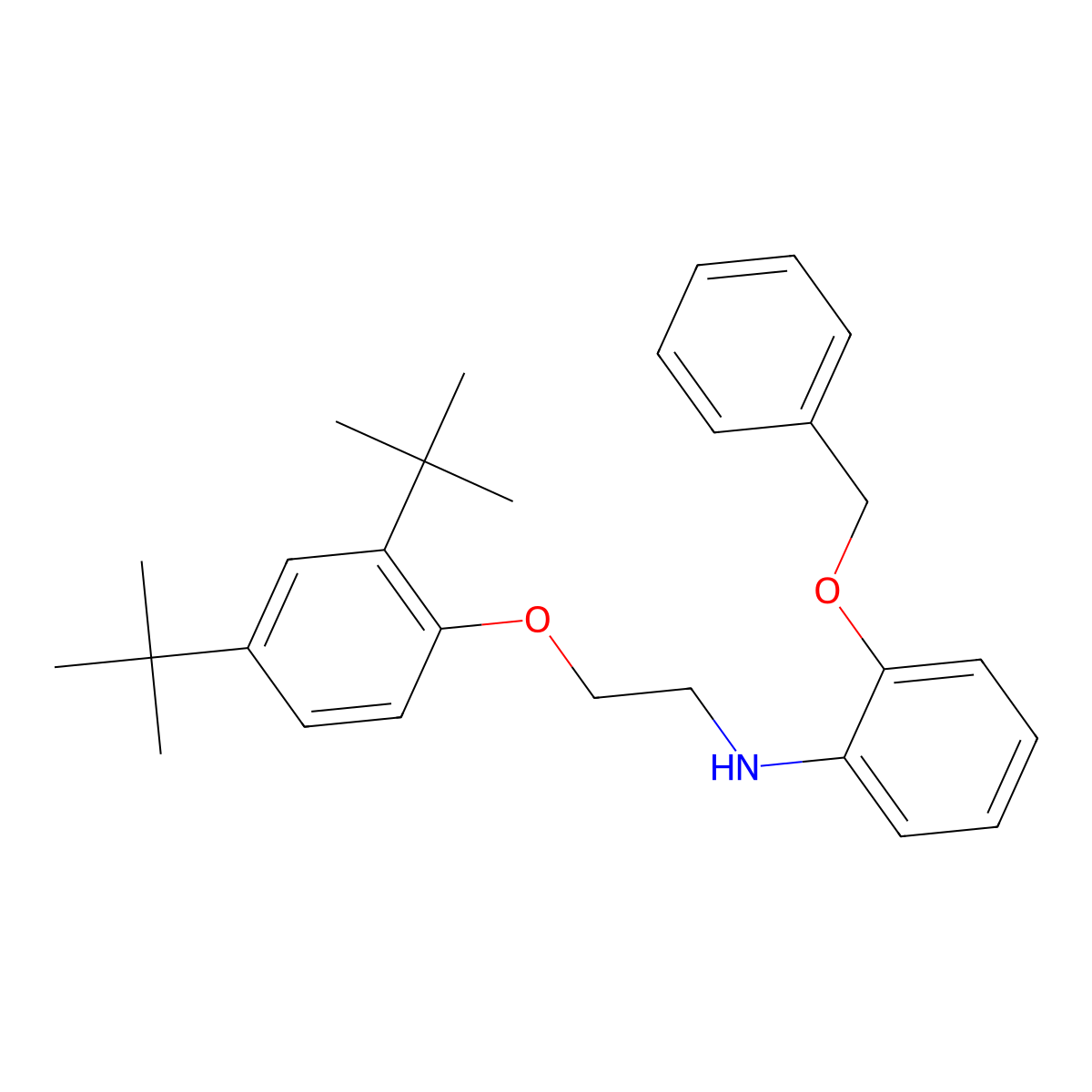 2-(Benzyloxy)-N-{2-[2,4-DI(tert-butyl)phenoxy]-ethyl}aniline molecular structure, CAS 1040690-20-7
