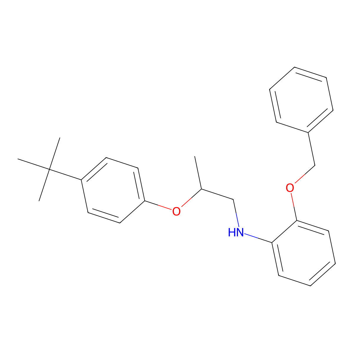 2-(Benzyloxy)-N-{2-[4-(tert-butyl)phenoxy]-propyl}aniline molecular structure, CAS 1040690-34-3