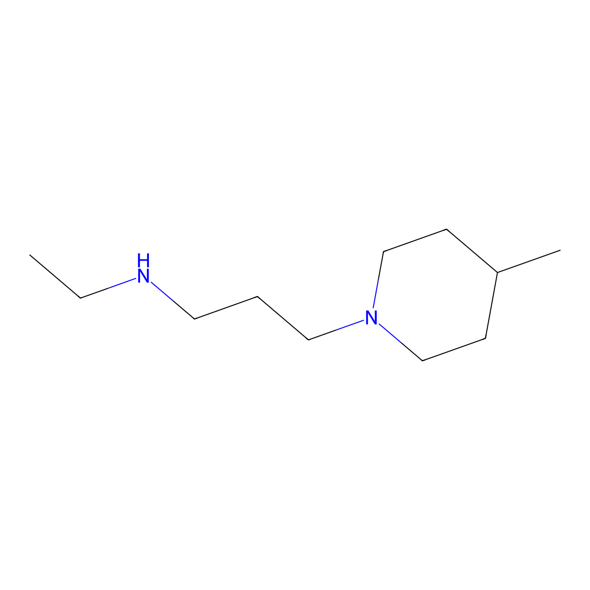 N-Ethyl-3-(4-methyl-1-piperidinyl)-1-propanamine molecular structure, CAS 1040690-68-3