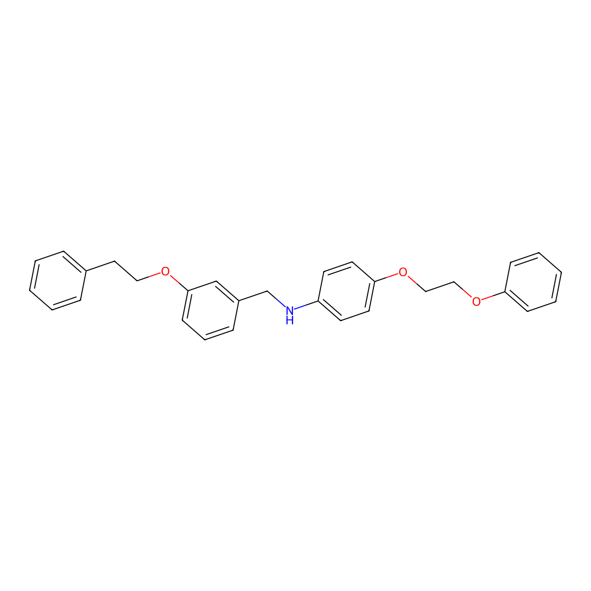N-[3-(Phenethyloxy)benzyl]-4-(2-phenoxyethoxy)-aniline molecular structure, CAS 1040692-00-9
