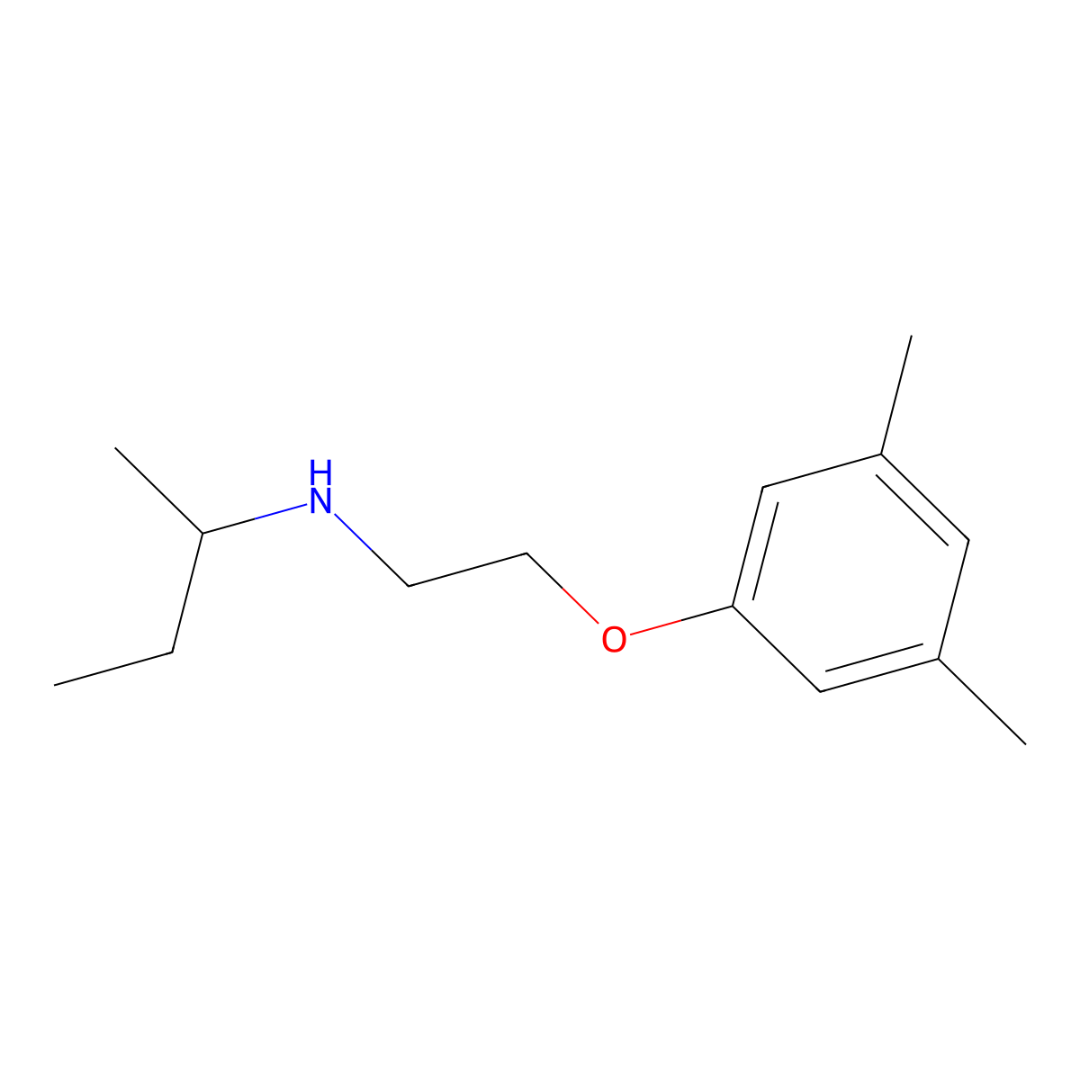 N-[2-(3,5-Dimethylphenoxy)ethyl]-2-butanamine molecular structure, CAS 1040692-27-0