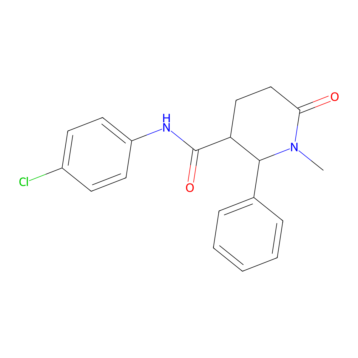 N-(4-chlorophenyl)-1-methyl-6-oxo-2-phenylpiperidine-3-carboxamide molecular structure, CAS 1040692-36-1