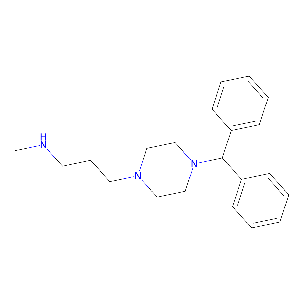 3-(4-Benzhydryl-1-piperazinyl)-N-methyl-1-propanamine molecular structure, CAS 1040692-41-8