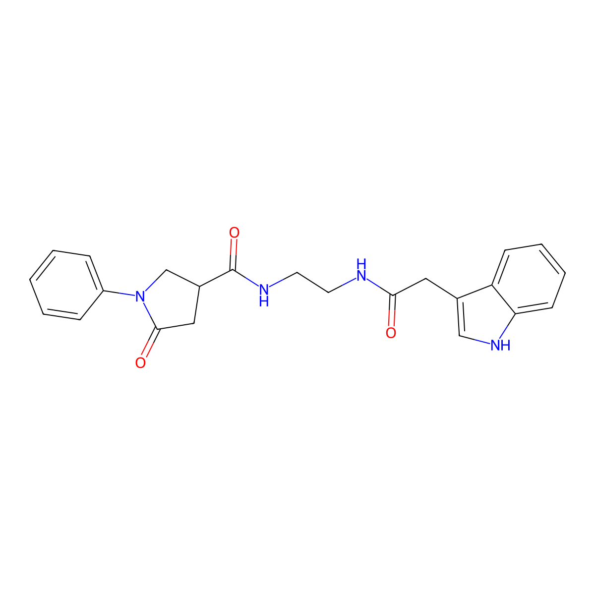 N-{2-[(1H-indol-3-ylacetyl)amino]ethyl}-5-oxo-1-phenylpyrrolidine-3-carboxamide molecular structure, CAS 1040692-72-5