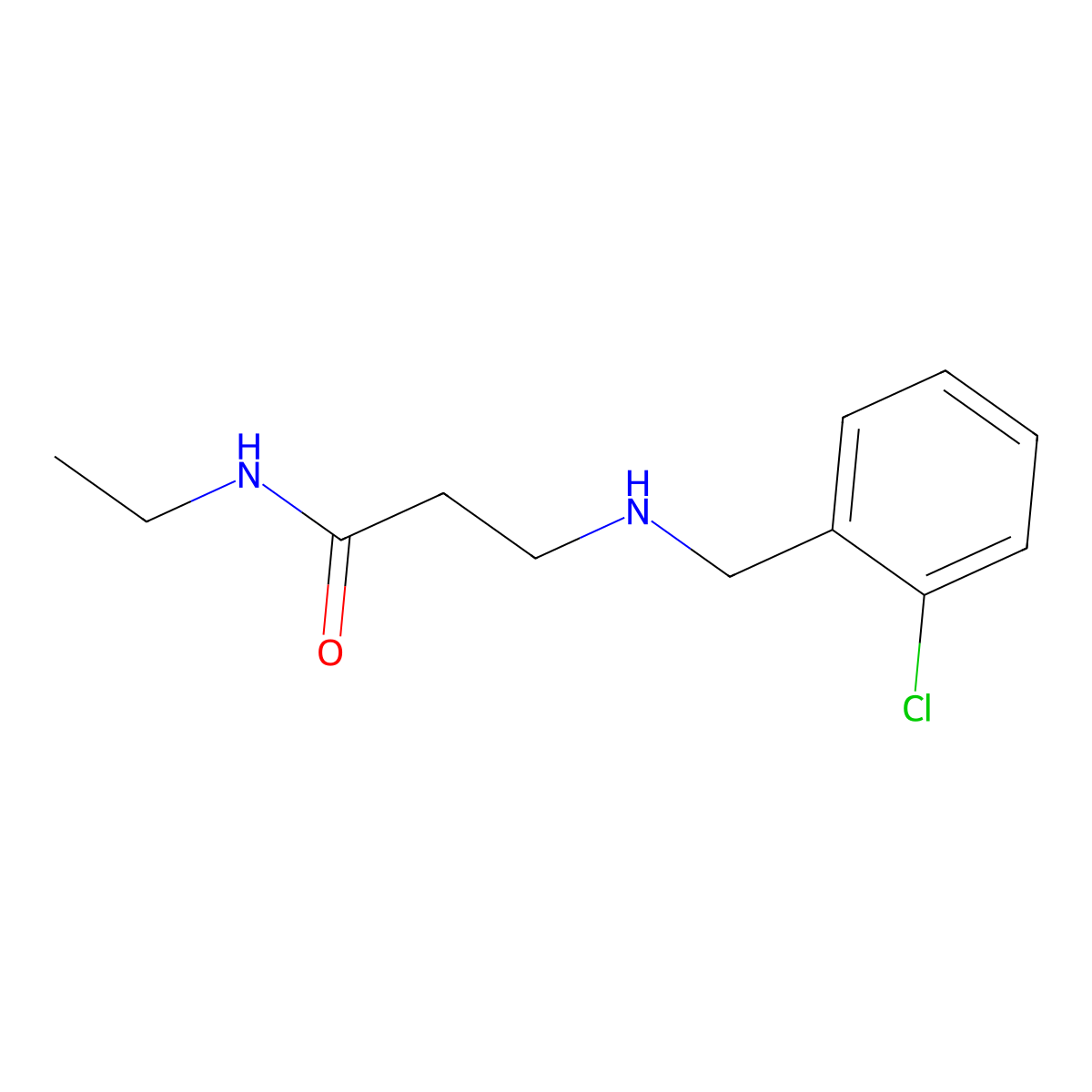3-[(2-Chlorobenzyl)amino]-N-ethylpropanamide molecular structure, CAS 1040693-43-3