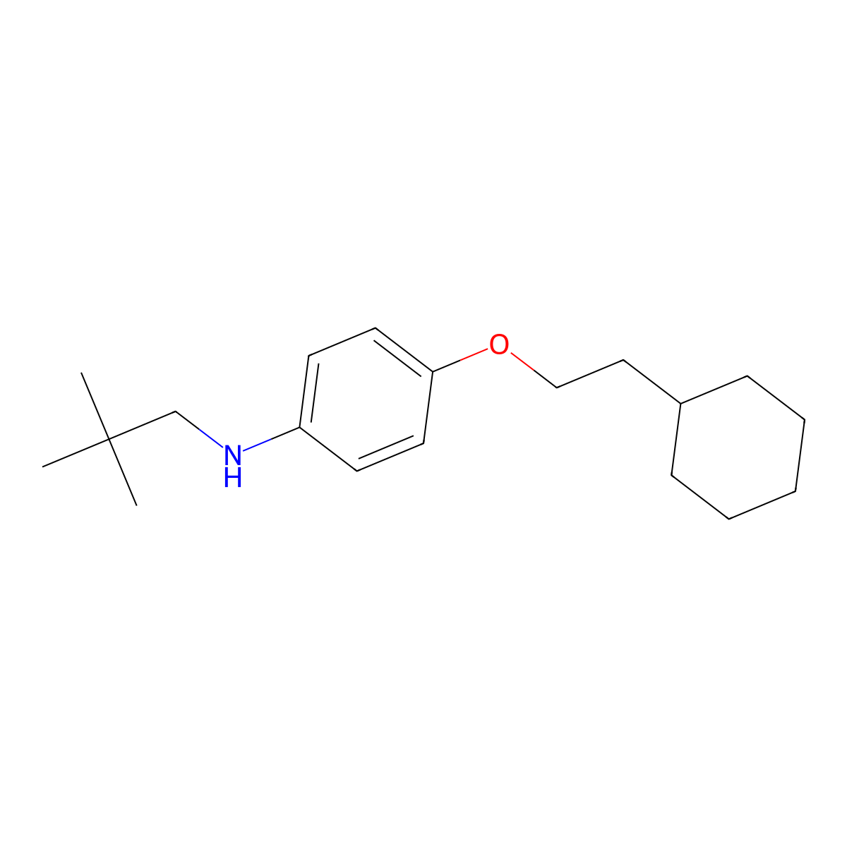 4-(2-Cyclohexylethoxy)-N-neopentylaniline molecular structure, CAS 1040693-52-4