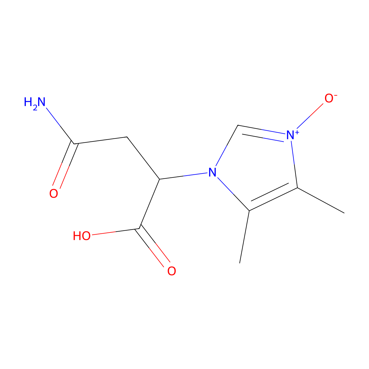 4-amino-2-(4,5-dimethyl-3-oxido-1H-imidazol-1-yl)-4-oxobutanoic acid molecular structure, CAS 1040693-65-9
