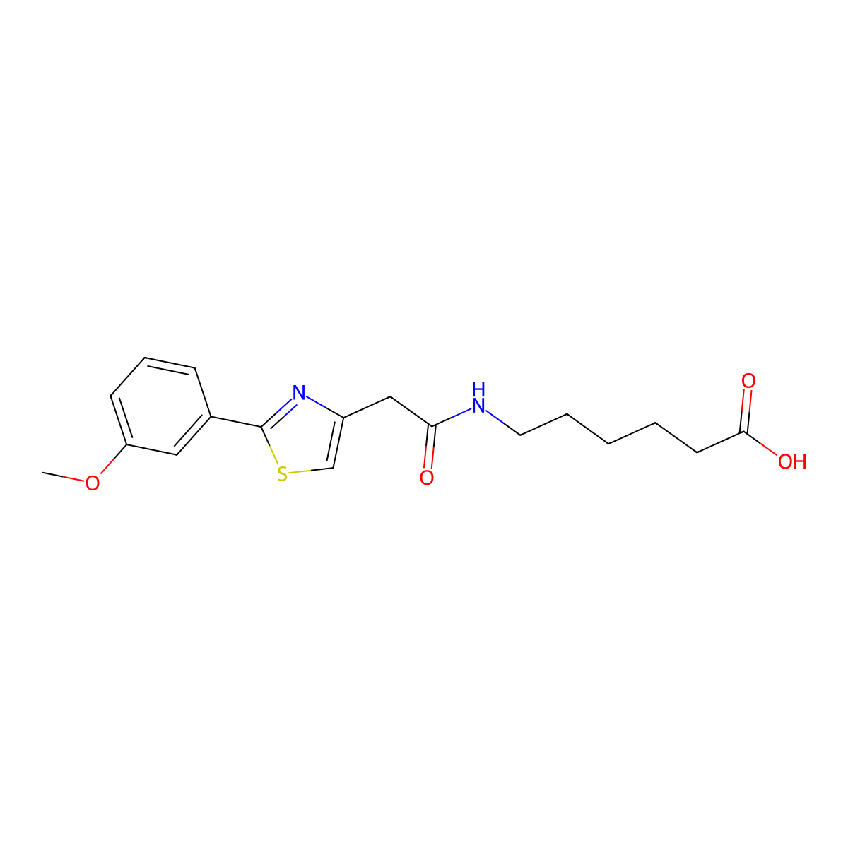 6-({[2-(3-Methoxyphenyl)-1,3-thiazol-4-yl]acetyl}amino)hexanoic acid molecular structure, CAS 1040693-78-4