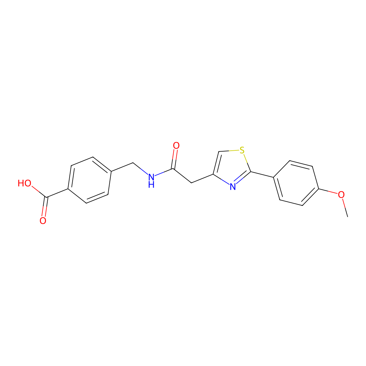 4-[({[2-(4-Methoxyphenyl)-1,3-thiazol-4-yl]acetyl}amino)methyl]benzoic acid molecular structure, CAS 1040694-62-9
