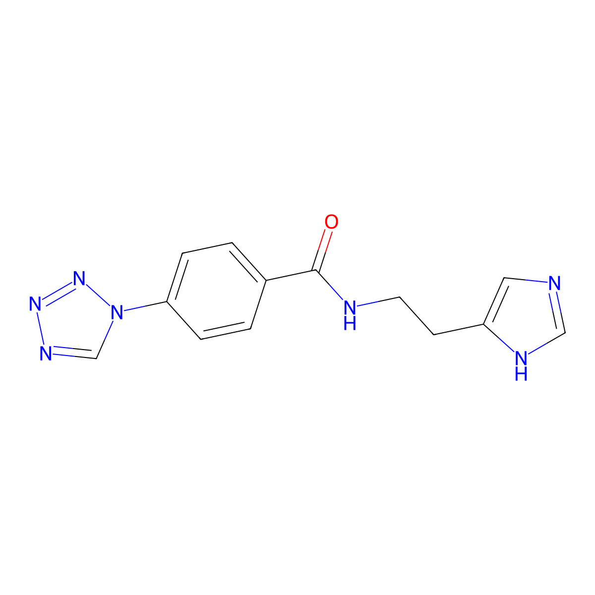 N-[2-(1H-imidazol-4-yl)ethyl]-4-(1H-tetrazol-1-yl)benzamide molecular structure, CAS 1040695-43-9