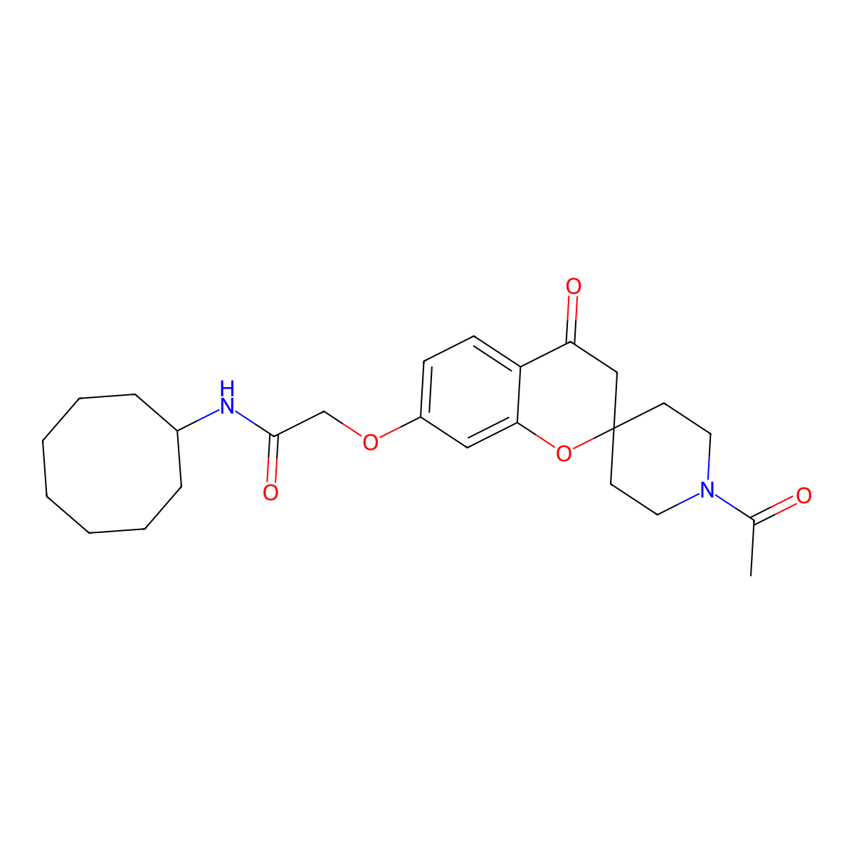 2-[(1'-acetyl-4-oxo-3,4-dihydrospiro[chromene-2,4'-piperidin]-7-yl)oxy]-N-cyclooctylacetamide molecular structure, CAS 1040695-46-2