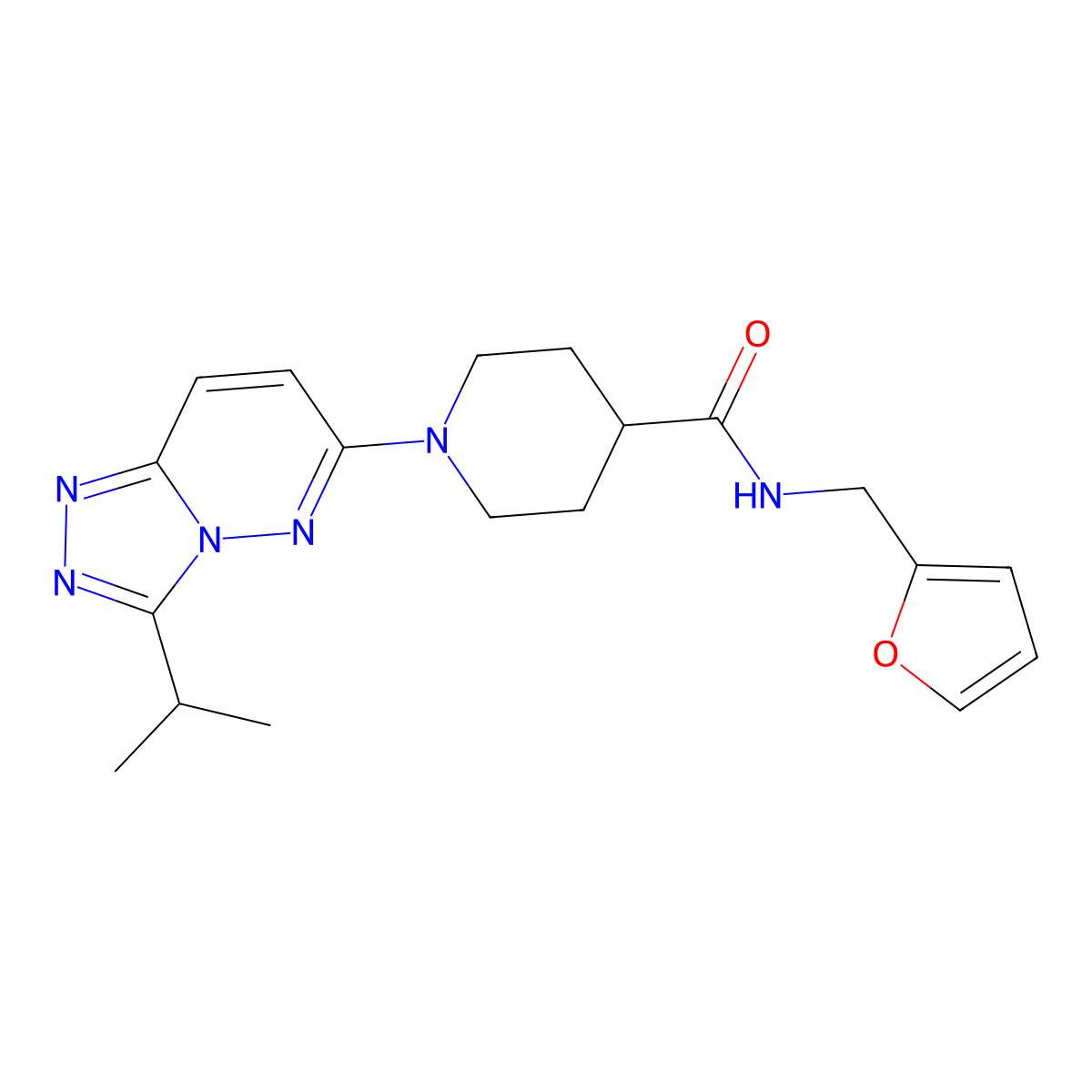 N-(furan-2-ylmethyl)-1-[3-(propan-2-yl)[1,2,4]triazolo[4,3-b]pyridazin-6-yl]piperidine-4-carboxamide molecular structure, CAS 1040695-47-3