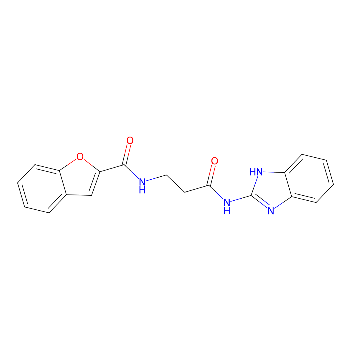 N~2~-[3-(1H-1,3-benzimidazol-2-ylamino)-3-oxopropyl]-1-benzofuran-2-carboxamide molecular structure, CAS 1040695-92-8