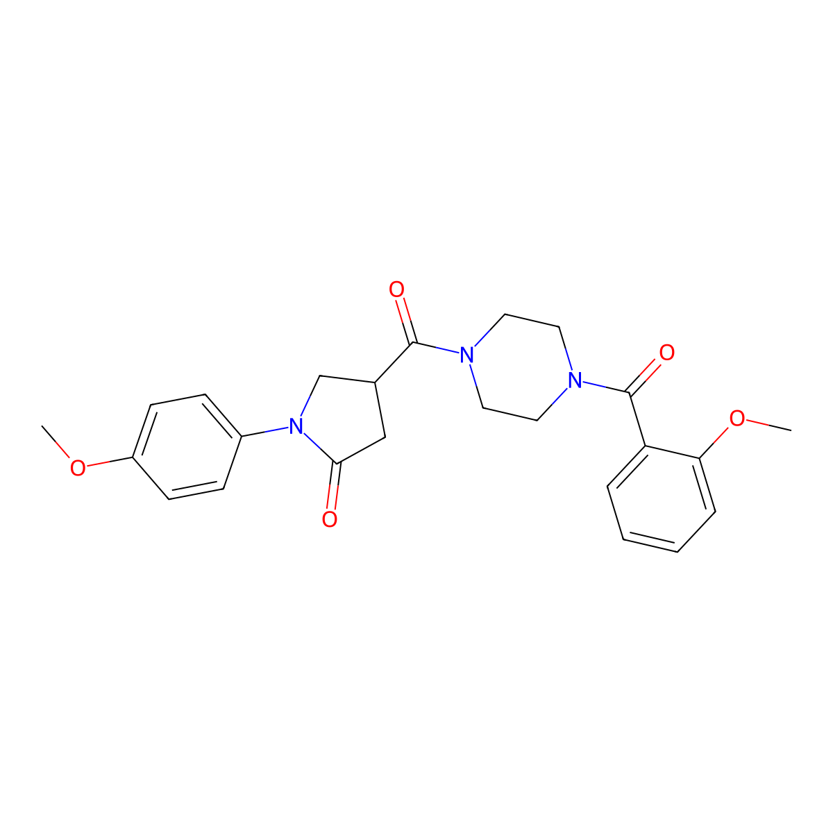1-(4-Methoxyphenyl)-4-({4-[(2-methoxyphenyl)carbonyl]piperazin-1-yl}carbonyl)pyrrolidin-2-one molecular structure, CAS 1040695-94-0