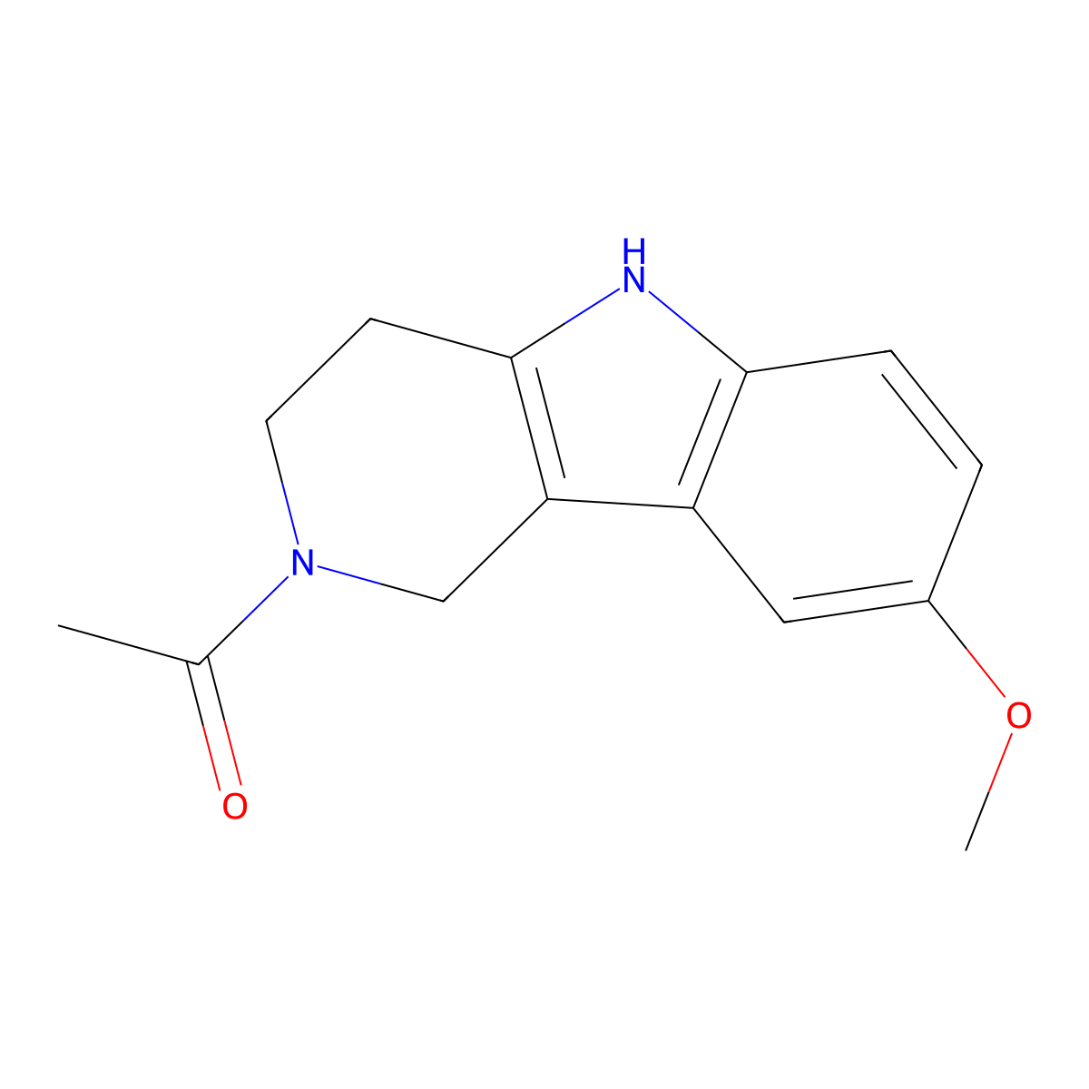 2-Acetyl-8-methoxy-2,3,4,5-tetrahydro-1H-pyrido[4,3-B]indole molecular structure, CAS 1040695-96-2