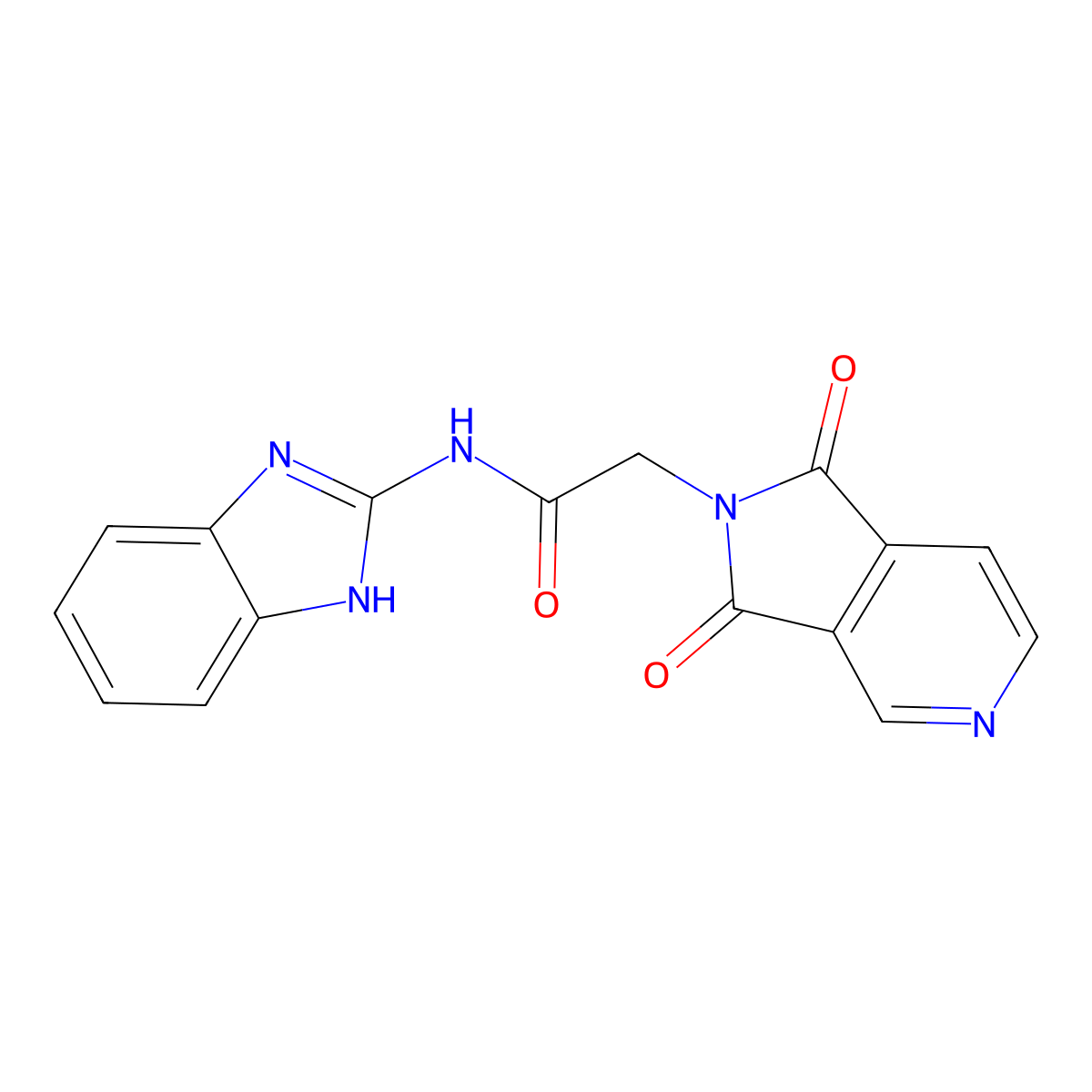N-(1,3-dihydro-2H-benzimidazol-2-ylidene)-2-(1,3-dioxo-1,3-dihydro-2H-pyrrolo[3,4-c]pyridin-2-yl)acetamide molecular structure, CAS 1040696-12-5