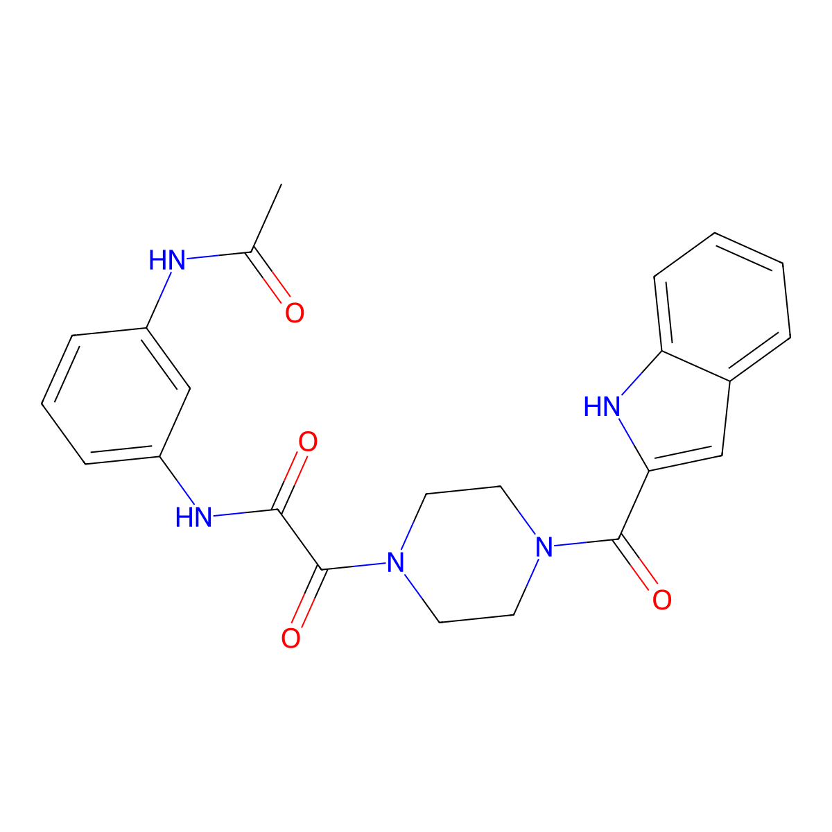 N-[3-(acetylamino)phenyl]-2-[4-(1H-indol-2-ylcarbonyl)piperazin-1-yl]-2-oxoacetamide molecular structure, CAS 1040696-52-3
