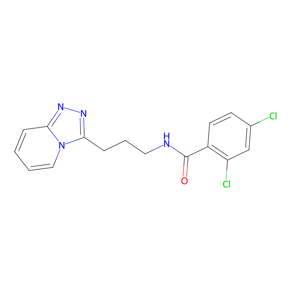 2,4-dichloro-N-[3-([1,2,4]triazolo[4,3-a]pyridin-3-yl)propyl]benzamide molecular structure, CAS 1040697-31-1
