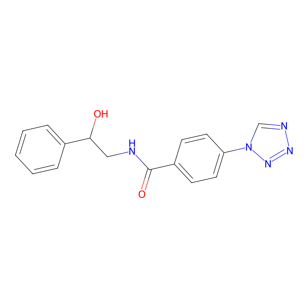 N-(2-hydroxy-2-phenylethyl)-4-(1H-tetrazol-1-yl)benzamide molecular structure, CAS 1040697-57-1