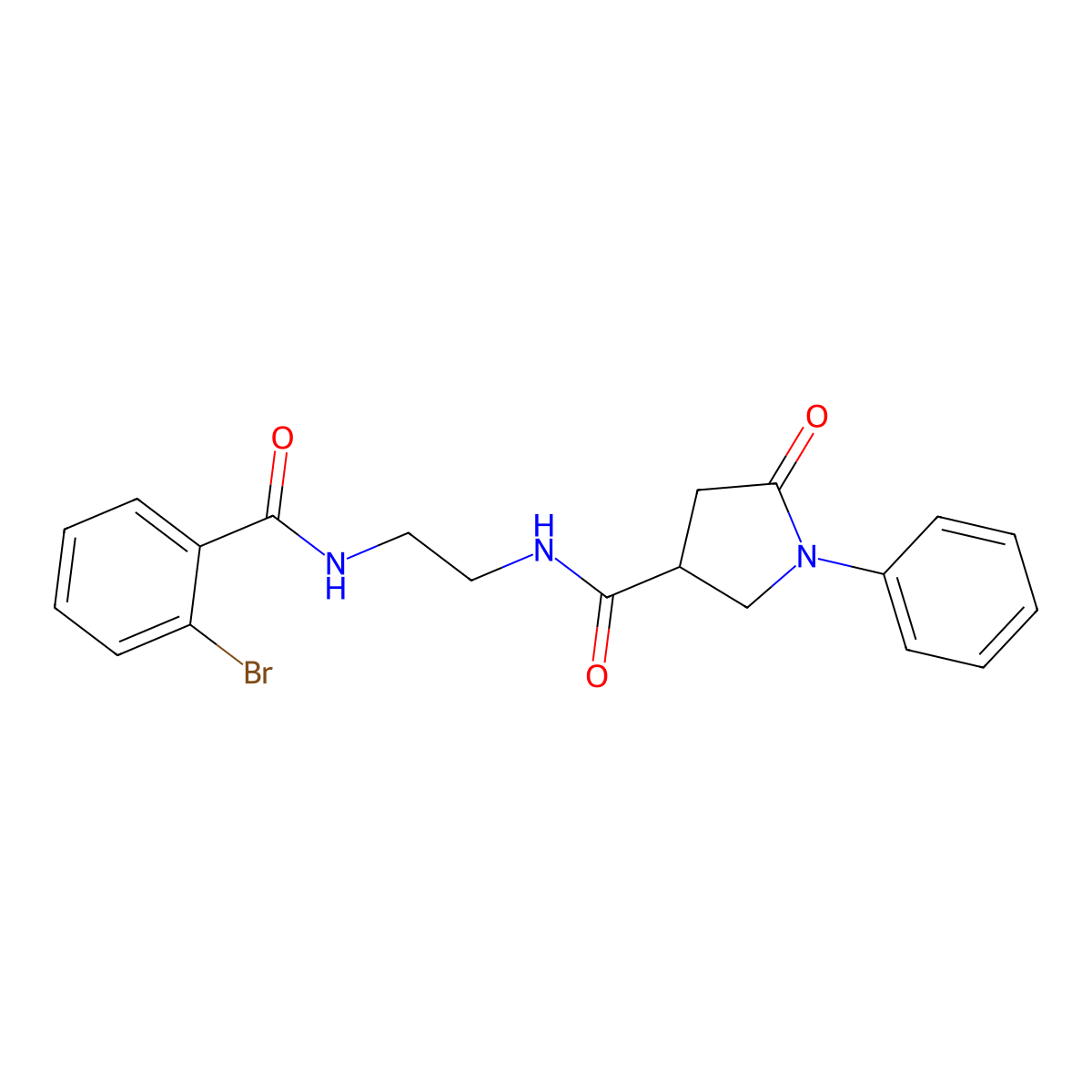 N-(2-{[(2-bromophenyl)carbonyl]amino}ethyl)-5-oxo-1-phenylpyrrolidine-3-carboxamide molecular structure, CAS 1040697-58-2