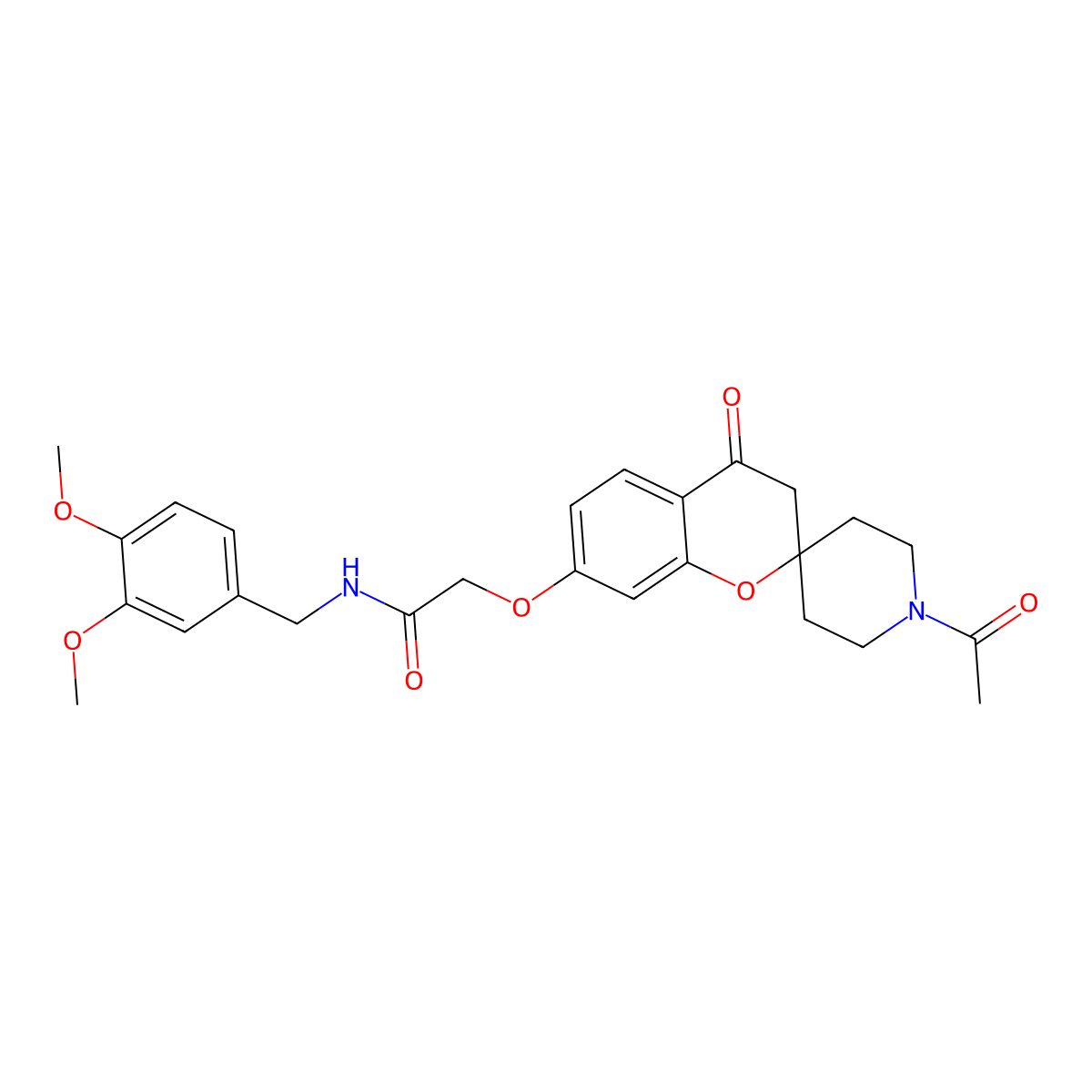 2-[(1'-acetyl-4-oxo-3,4-dihydrospiro[chromene-2,4'-piperidin]-7-yl)oxy]-N-(3,4-dimethoxybenzyl)acetamide molecular structure, CAS 1040697-85-5