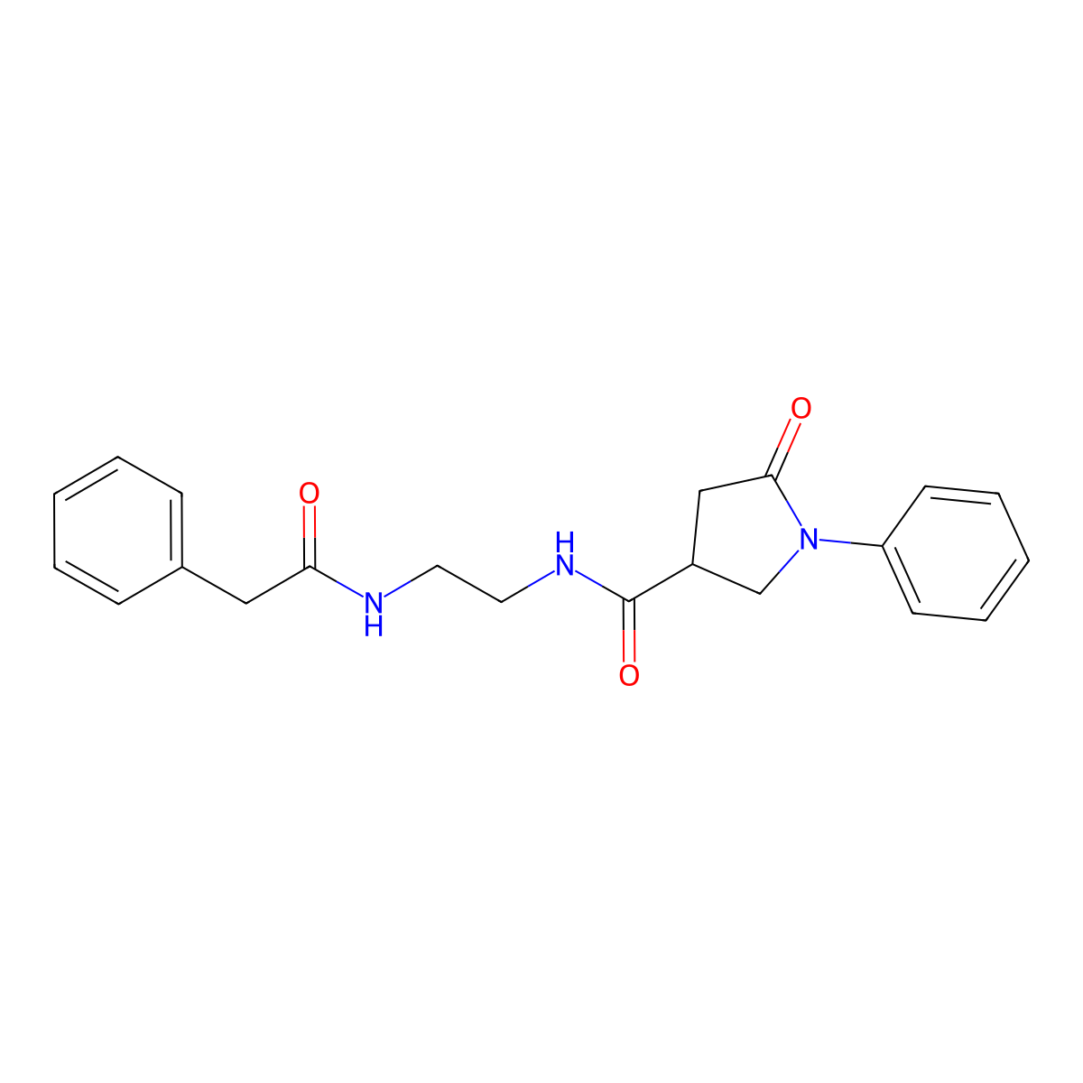 5-oxo-1-phenyl-N-{2-[(phenylacetyl)amino]ethyl}pyrrolidine-3-carboxamide molecular structure, CAS 1040697-92-4