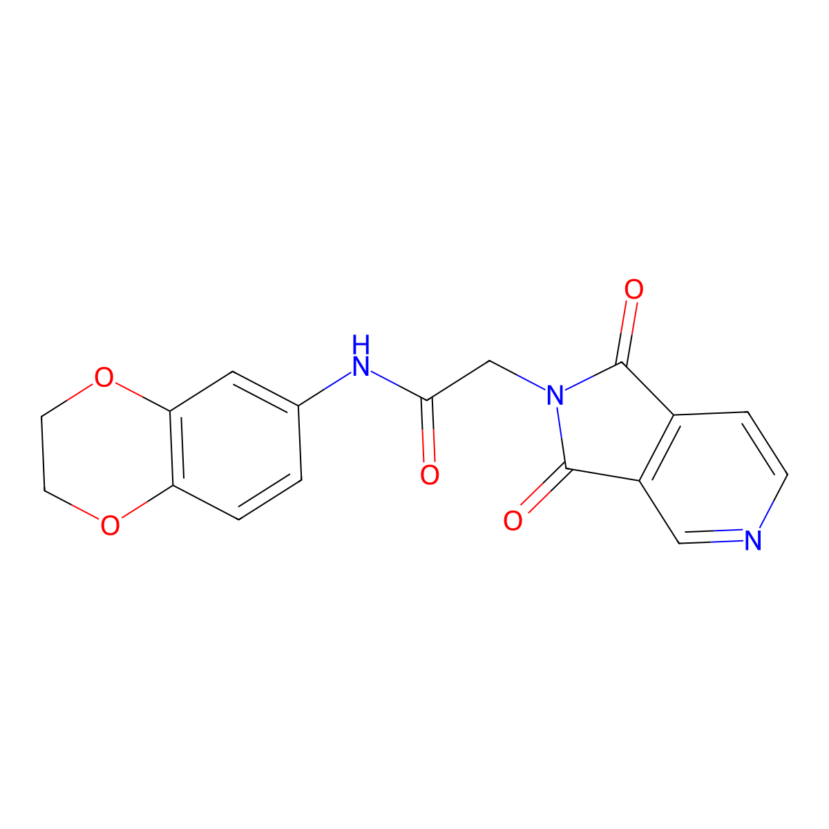 N-(2,3-dihydro-1,4-benzodioxin-6-yl)-2-(1,3-dioxo-1,3-dihydro-2H-pyrrolo[3,4-c]pyridin-2-yl)acetamide molecular structure, CAS 1040697-93-5