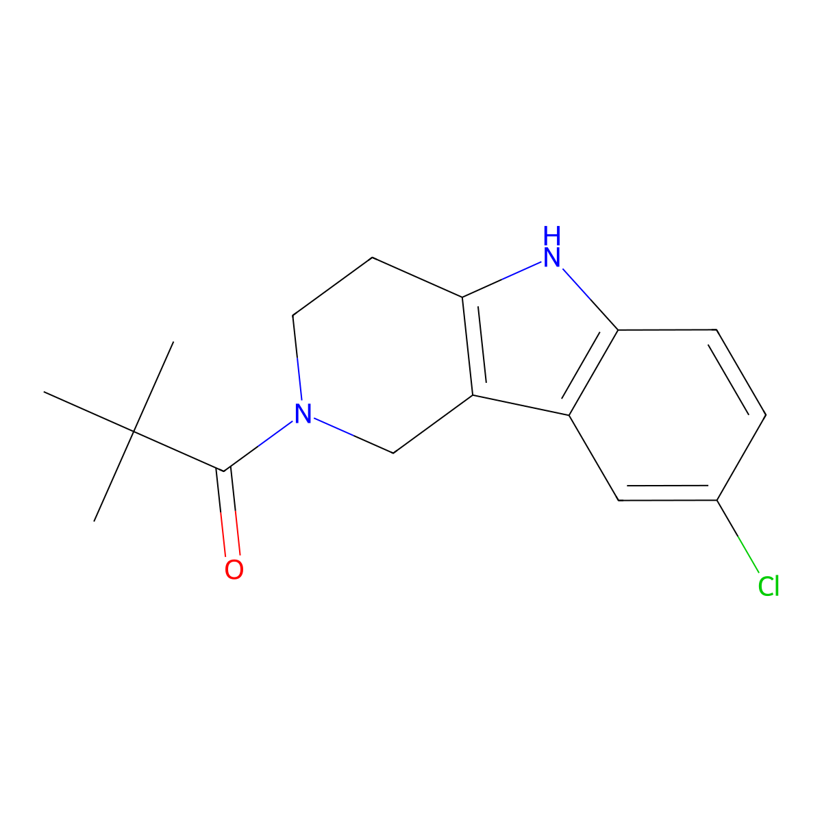 1-(8-chloro-1,3,4,5-tetrahydro-2H-pyrido[4,3-b]indol-2-yl)-2,2-dimethylpropan-1-one molecular structure, CAS 1040698-84-7