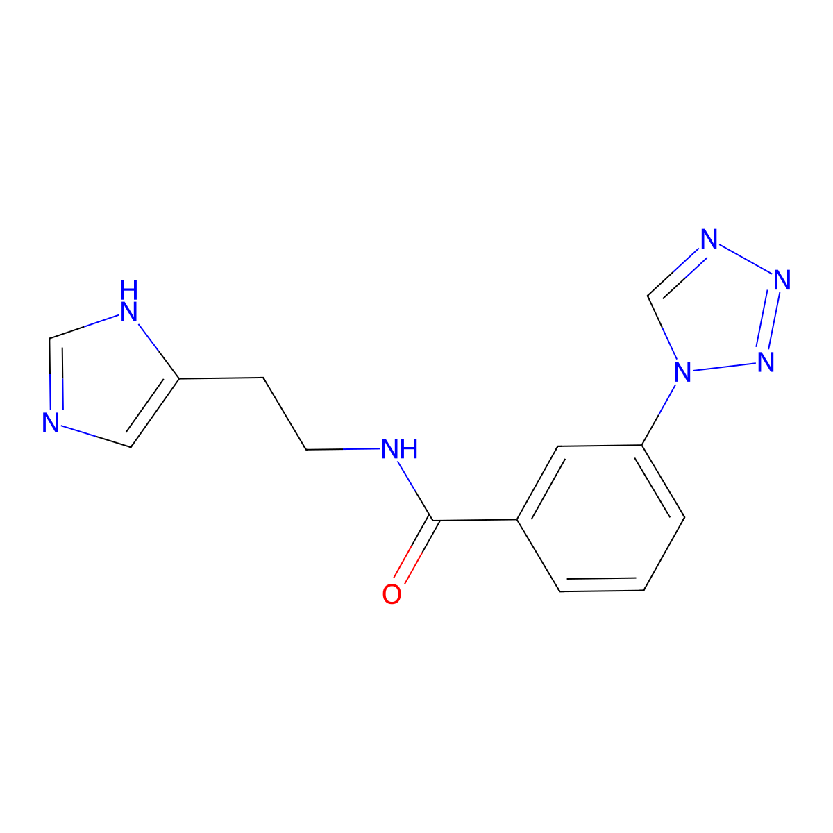 N-[2-(1H-imidazol-5-yl)ethyl]-3-(1H-tetrazol-1-yl)benzamide molecular structure, CAS 1040698-85-8