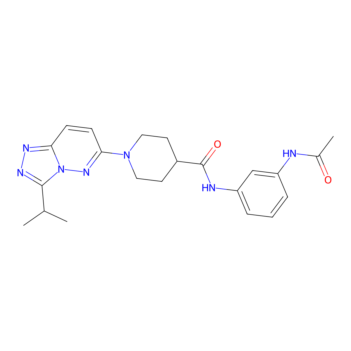 N-[3-(acetylamino)phenyl]-1-[3-(propan-2-yl)[1,2,4]triazolo[4,3-b]pyridazin-6-yl]piperidine-4-carboxamide molecular structure, CAS 1040699-95-3