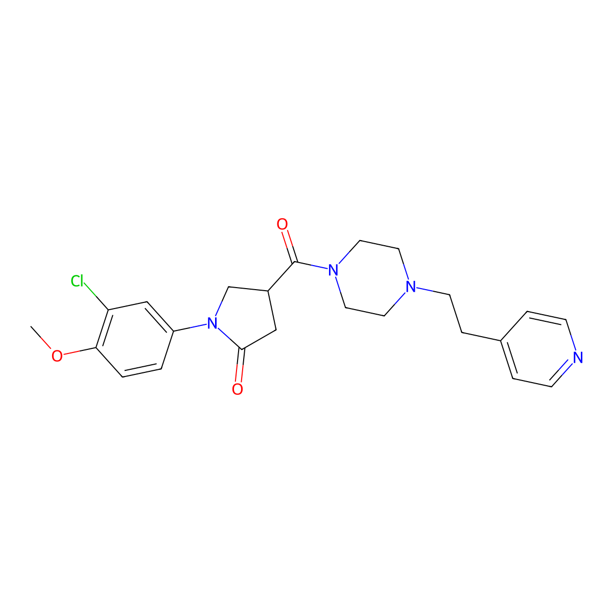 1-(3-Chloro-4-methoxyphenyl)-4-({4-[2-(pyridin-4-yl)ethyl]piperazin-1-yl}carbonyl)pyrrolidin-2-one molecular structure, CAS 1040700-15-9