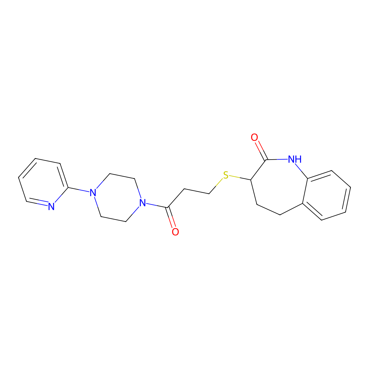 3-[(2-hydroxy-4,5-dihydro-3H-1-benzazepin-3-yl)sulfanyl]-1-[4-(pyridin-2-yl)piperazin-1-yl]propan-1-one molecular structure, CAS 1040700-20-6