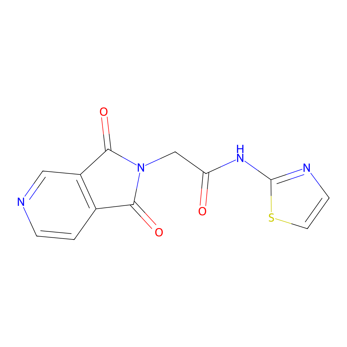 2-(1,3-dioxo-1,3-dihydro-2H-pyrrolo[3,4-c]pyridin-2-yl)-N-(1,3-thiazol-2-yl)acetamide molecular structure, CAS 1040700-74-0