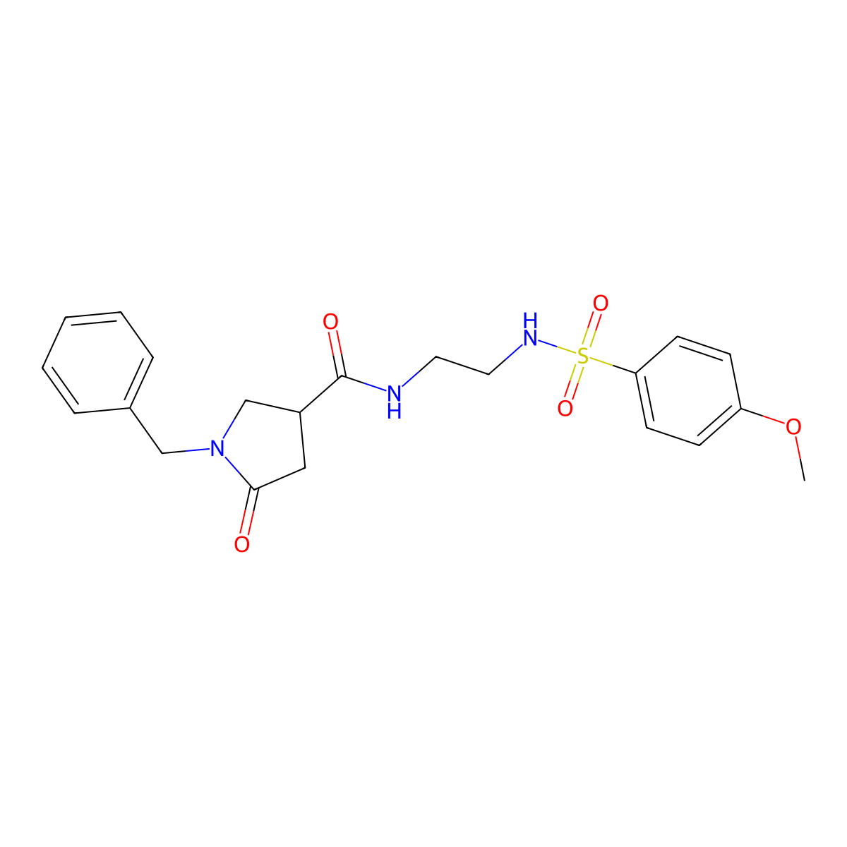 1-benzyl-N-(2-{[(4-methoxyphenyl)sulfonyl]amino}ethyl)-5-oxopyrrolidine-3-carboxamide molecular structure, CAS 1040701-09-4