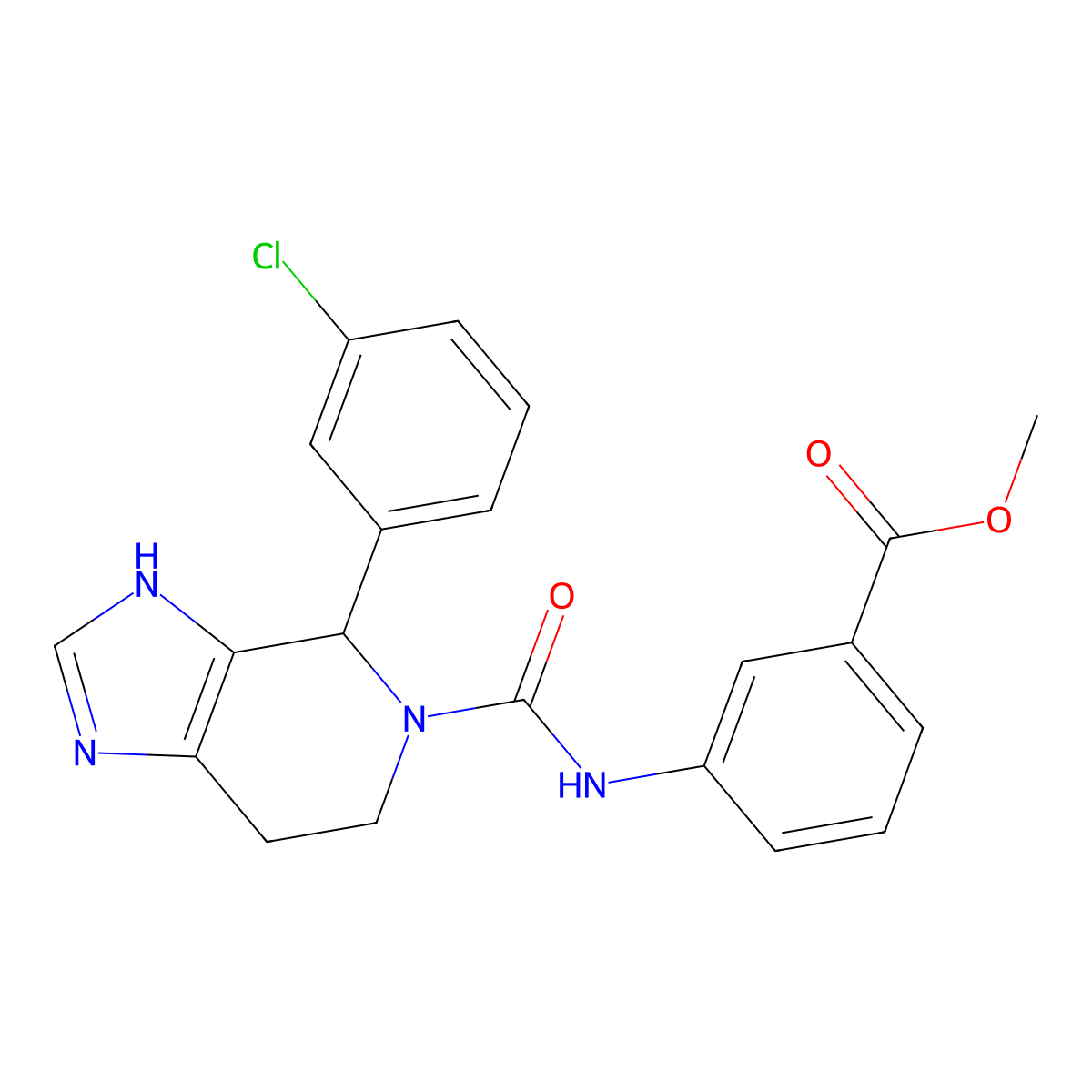 methyl 3-({[4-(3-chlorophenyl)-3,4,6,7-tetrahydro-5H-imidazo[4,5-c]pyridin-5-yl]carbonyl}amino)benzoate molecular structure, CAS 1040701-60-7