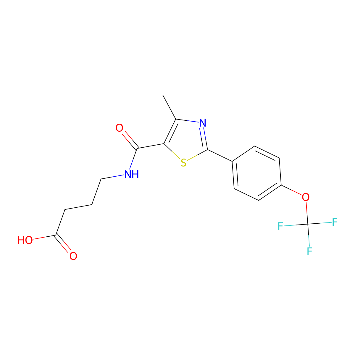4-[({4-Methyl-2-[4-(trifluoromethoxy)phenyl]-1,3-thiazol-5-yl}carbonyl)amino]butanoic acid molecular structure, CAS 1040701-78-7