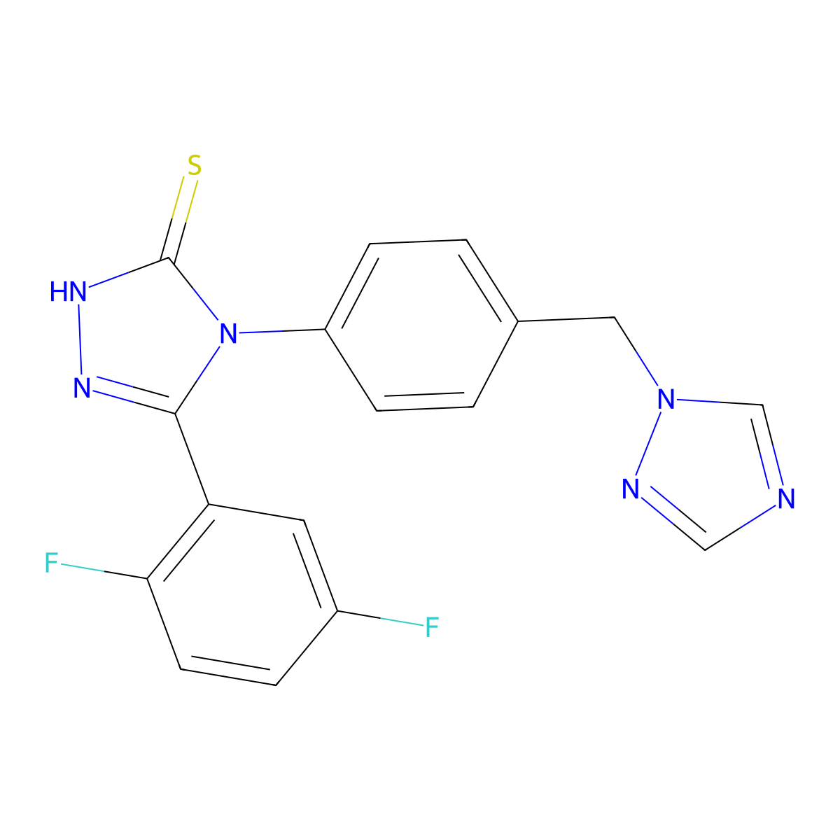 3-(2,5-difluorophenyl)-4-[4-(1,2,4-triazol-1-ylmethyl)phenyl]-1H-1,2,4-triazole-5-thione molecular structure, CAS 1040701-92-5