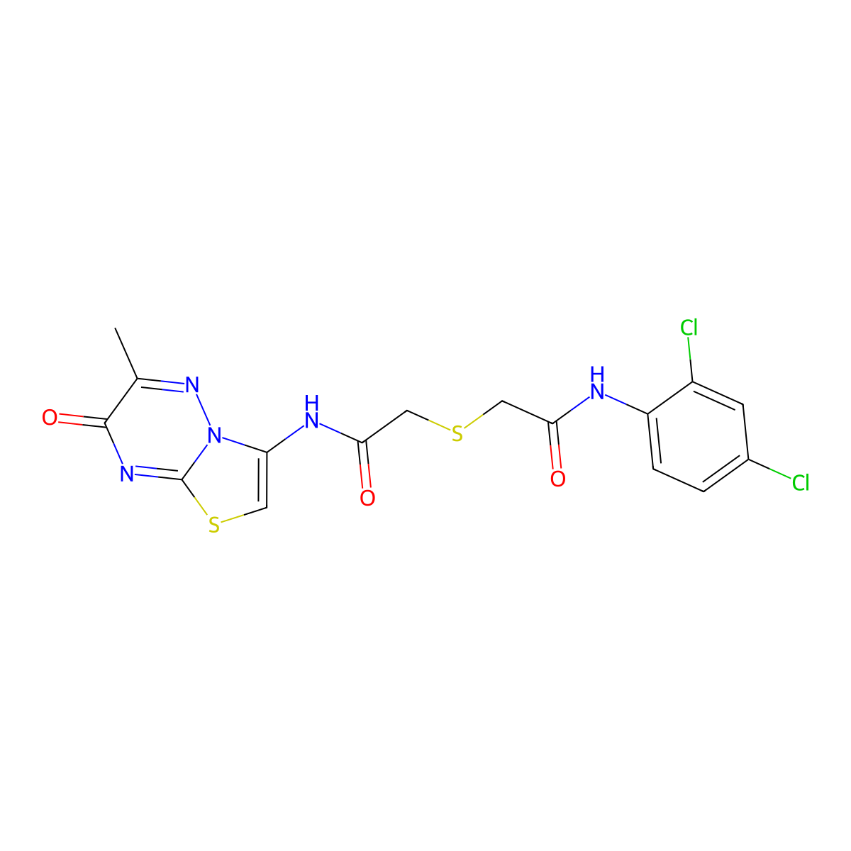 C16H13Cl2N5O3S2 molecular structure, CAS 1040702-05-3